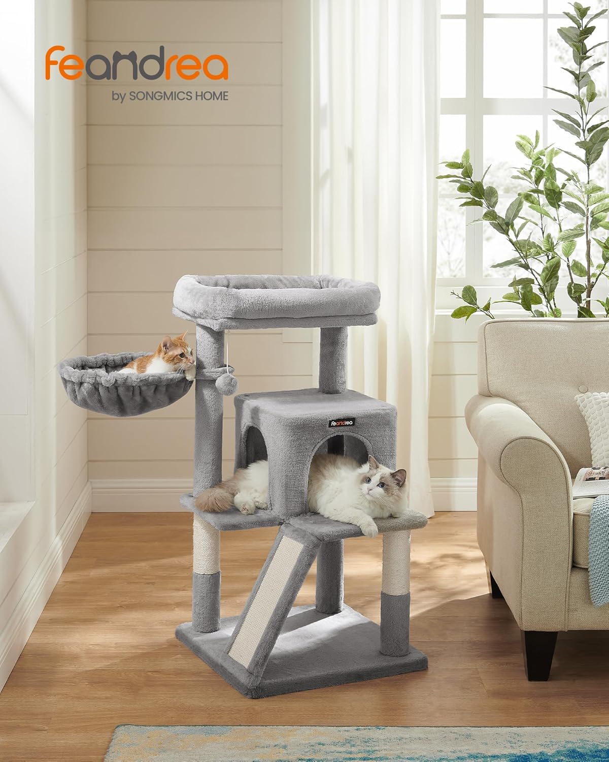 Feandrea Árbol para gatos, torre para gatos de 37.8 pulgadas de alto