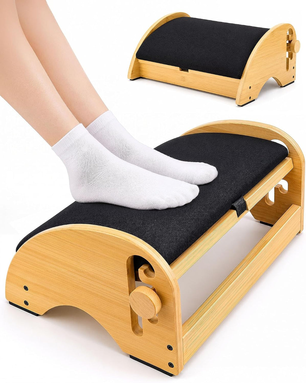 Lámpara Bulado Reposapiés de madera debajo del escritorio, reposapiés ergonómico