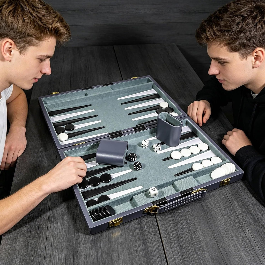 Juego de backgammon de viaje para adultos, juego de mesa clásico con