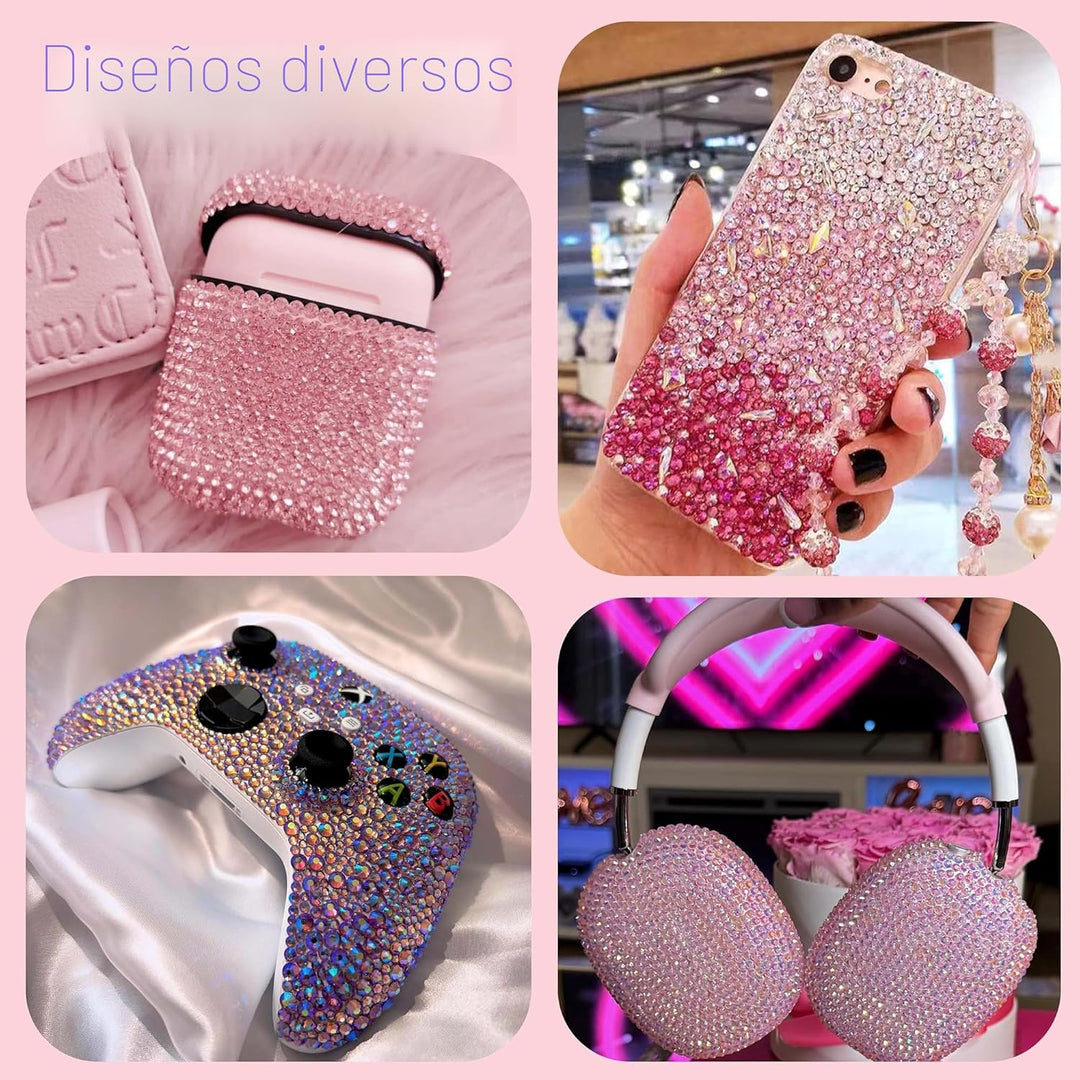 LERBOU Kit de 81000 piezas con 9 cajas, diamantes de imitación de r...