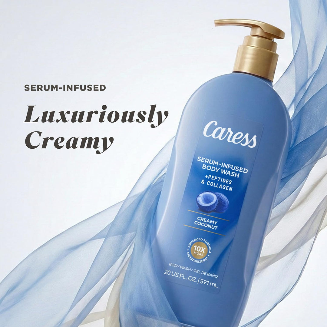 Caress Jabón corporal hidratante de coco cremoso con bomba, fórmula...