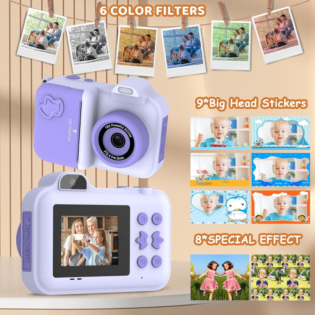 Cámara de impresión instantánea para niños de 4 a 12 años, regalo de cumpleaños para niñas y niños