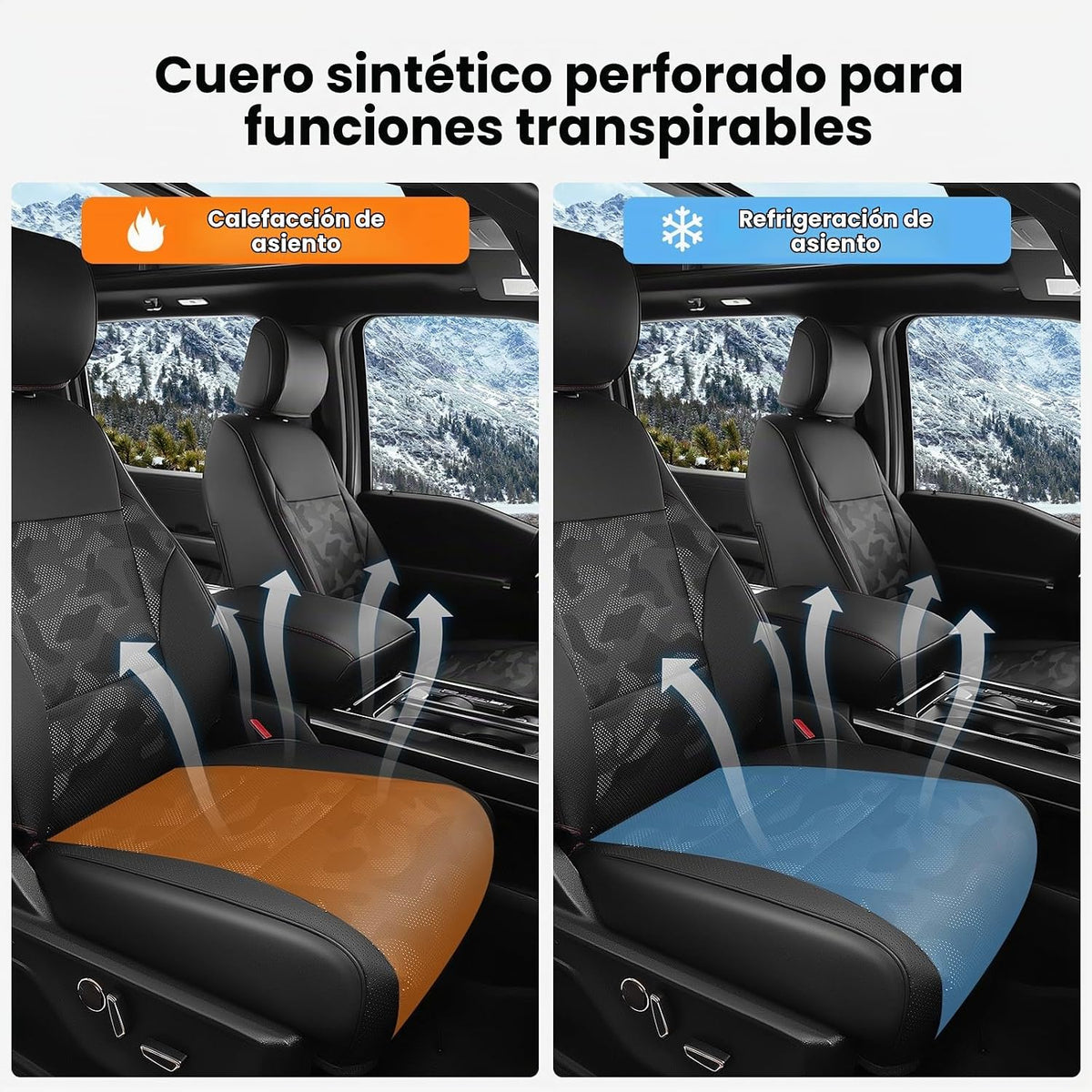 Fundas para asientos para Ford F-150 2015-2026, Camuflaje negro
