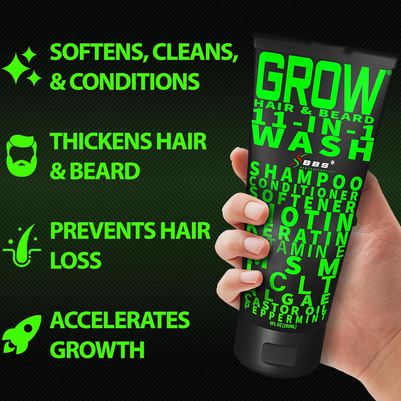 Kit de crecimiento de barba con suero de barba GROW XXL para el máx...