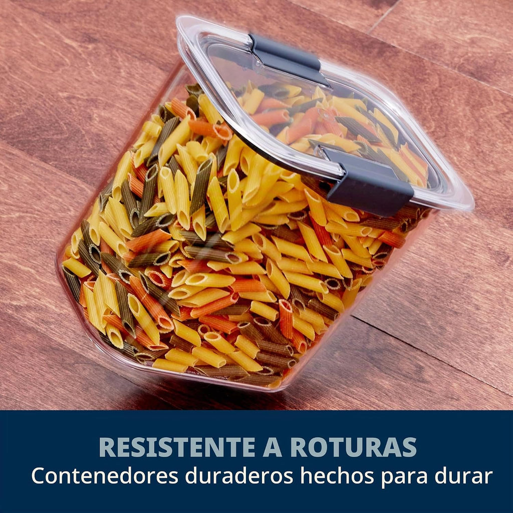 Rubbermaid Brilliance - Juego de recipientes de almacenamiento de alimentos de 14 piezas con cucharas herméticas sin BPA para organización de cocina y despensa