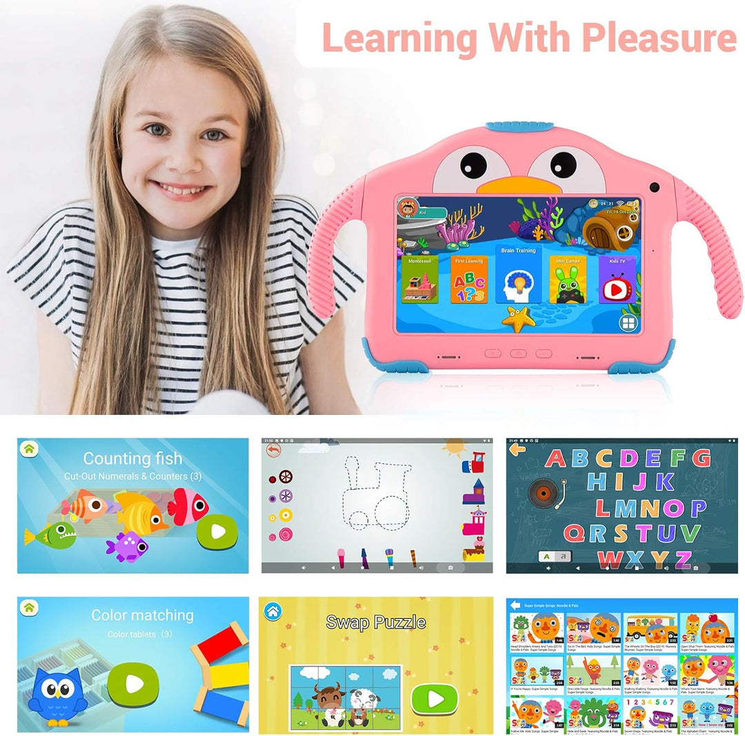 Tableta para niños de 7 pulgadas para niños de 3 a 7 y 32 GB con fu...