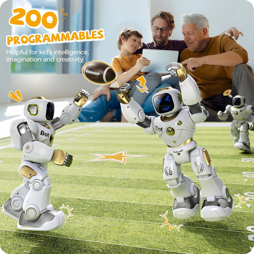 Ruko 1088 Robot de Juguete Programable para Niños, Regalo STEM, Dorado
