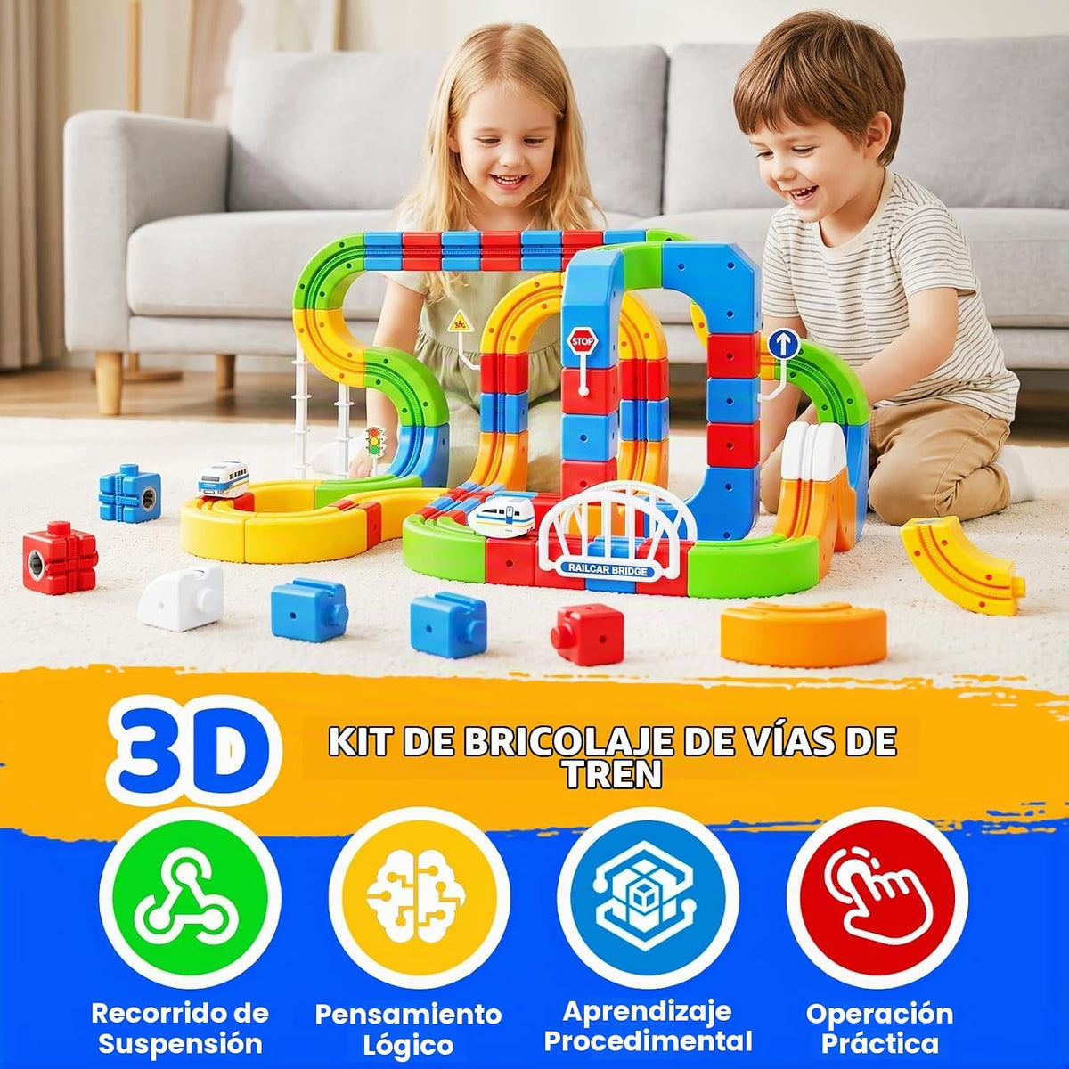 Juego de tren eléctrico para niños, juego de tren que desafía la gravedad