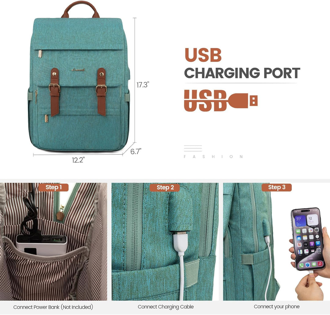 LOVEVOOK Mochila para computadora portátil para mujer, mochila de v...