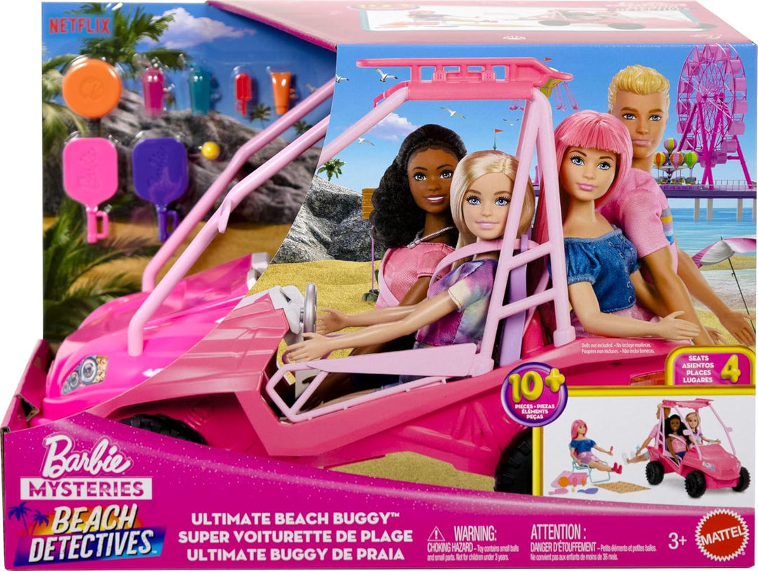 Barbie Misterios: Set de juego de detectives de playa con coche de...
