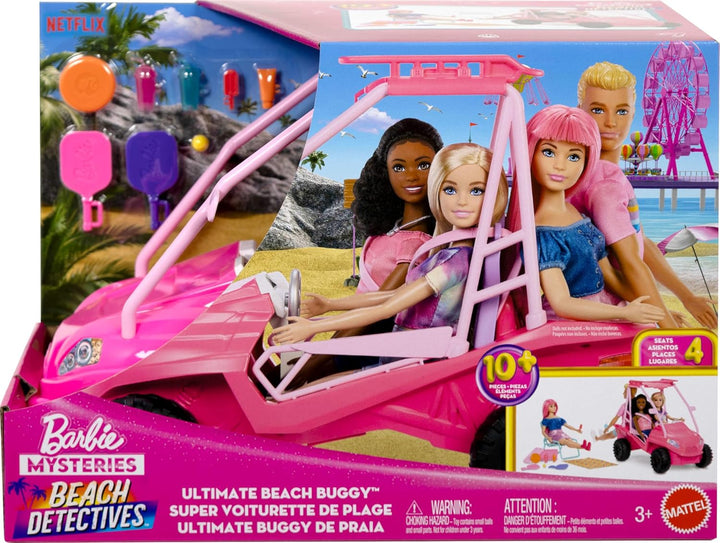 Barbie Misterios: Set de juego de detectives de playa con coche de...