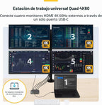 StarTech - Base para estación de trabajo USB-C a Quad HDMI 4K60, 140 W PD