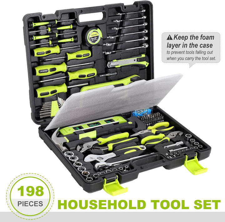FASTPRO Juego de herramientas para el hogar de 198 piezas, juego de...