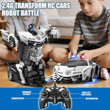 Coche Transformador de Control Remoto 2.4G, Juguete de Coche de Pol...