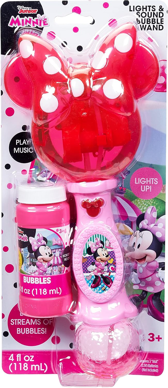 Little Kids Disney Minnie Mouse Light y Sound Musical Bubble Wand, Includes Bubble Solution, Multi (2051)