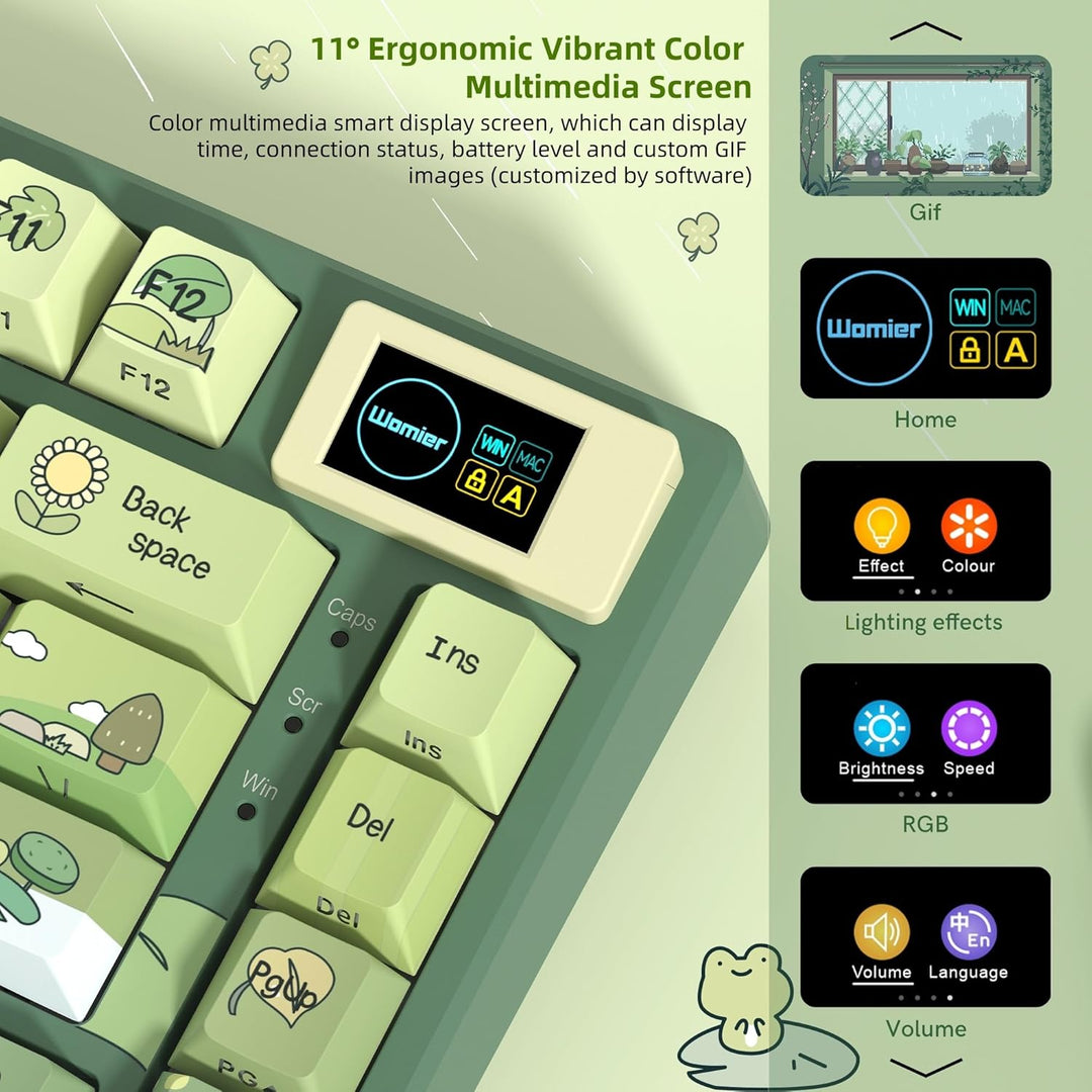 Womier SK80 Teclado al 75% con pantalla multimedia a color, teclado...