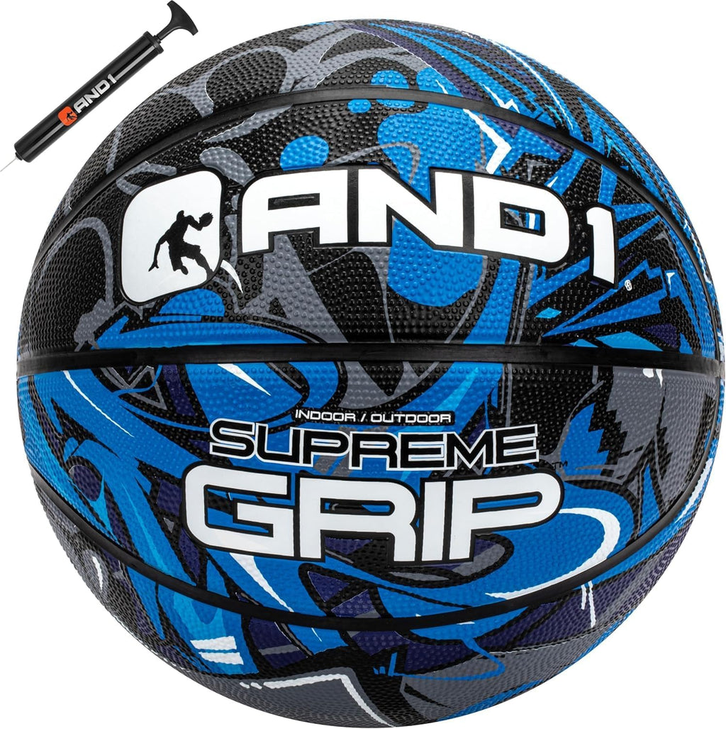 AND1 Balón de baloncesto de goma, tamaño reglamentario oficial 7 (29.5