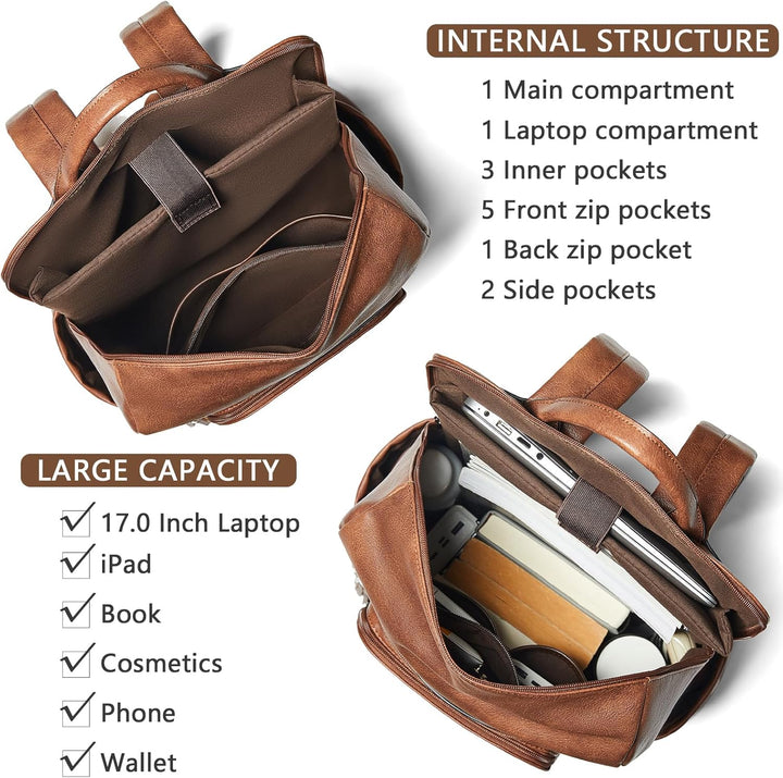 Shrrie Mochila grande mejorada para laptop de viaje, con capacidad...