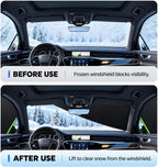 Cubierta de nieve para parabrisas, cubierta de parabrisas de automóvil para hielo y nieve, cubierta magnética para parabrisas con ventana lateral 26725