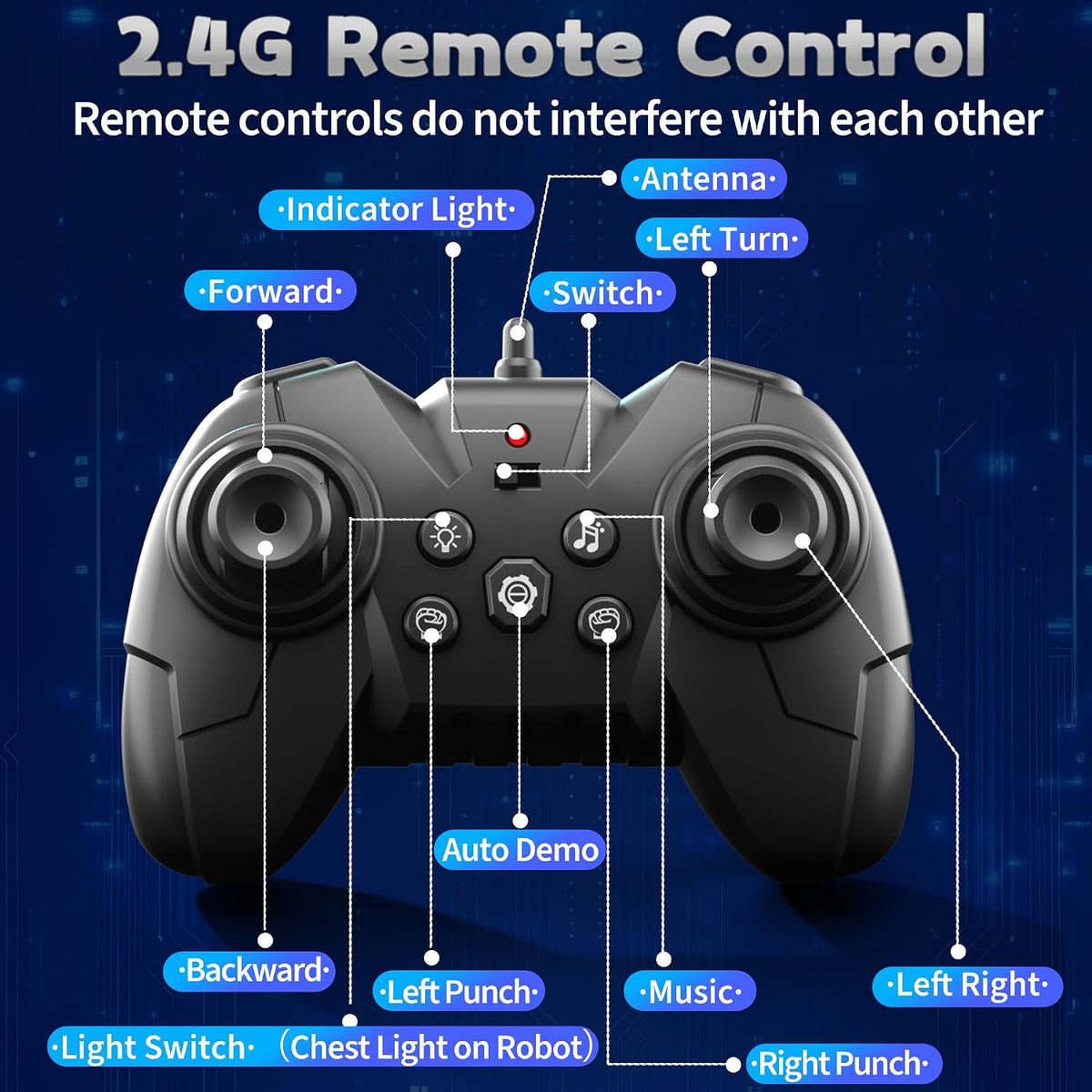 LZZAPJ Paquete de 2 robots de batalla con control remoto con sonidos y luces, modo de juego de fútbol, adecuado para adultos y niños a partir de 6, 7, 8, 9, 10, 11, 12 +, regalo ideal de Navidad/cumpleaños para niños
