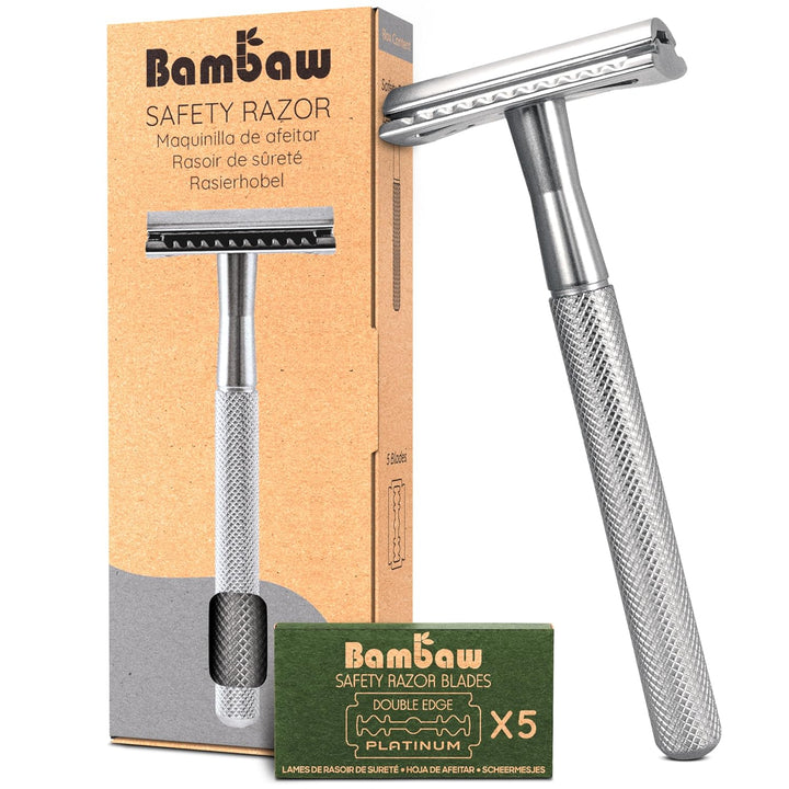 Bambaw Maquinilla de afeitar de seguridad de doble filo para hombre...