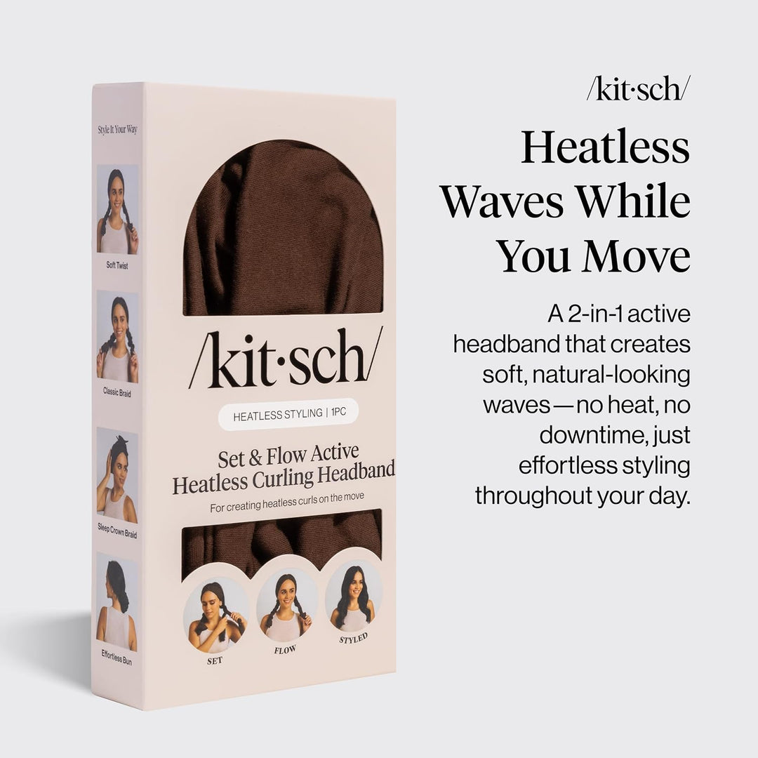 Kitsch Set & Flow Active - Diadema rizadora sin calor para mujer, c...