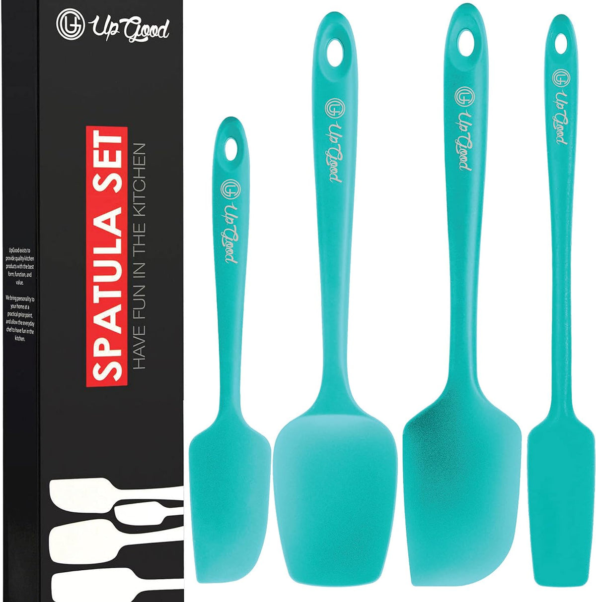 UpGood Juego de espátulas de silicona de 600 °F – Antiadherentes de alta resistencia al calor, espátulas de cocina pequeñas y grandes – Utensilios de cocina flexibles sin BPA de grado profesional –