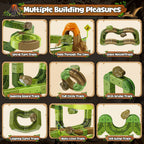 Juego de tren eléctrico de dinosaurio para niños, 90 piezas de