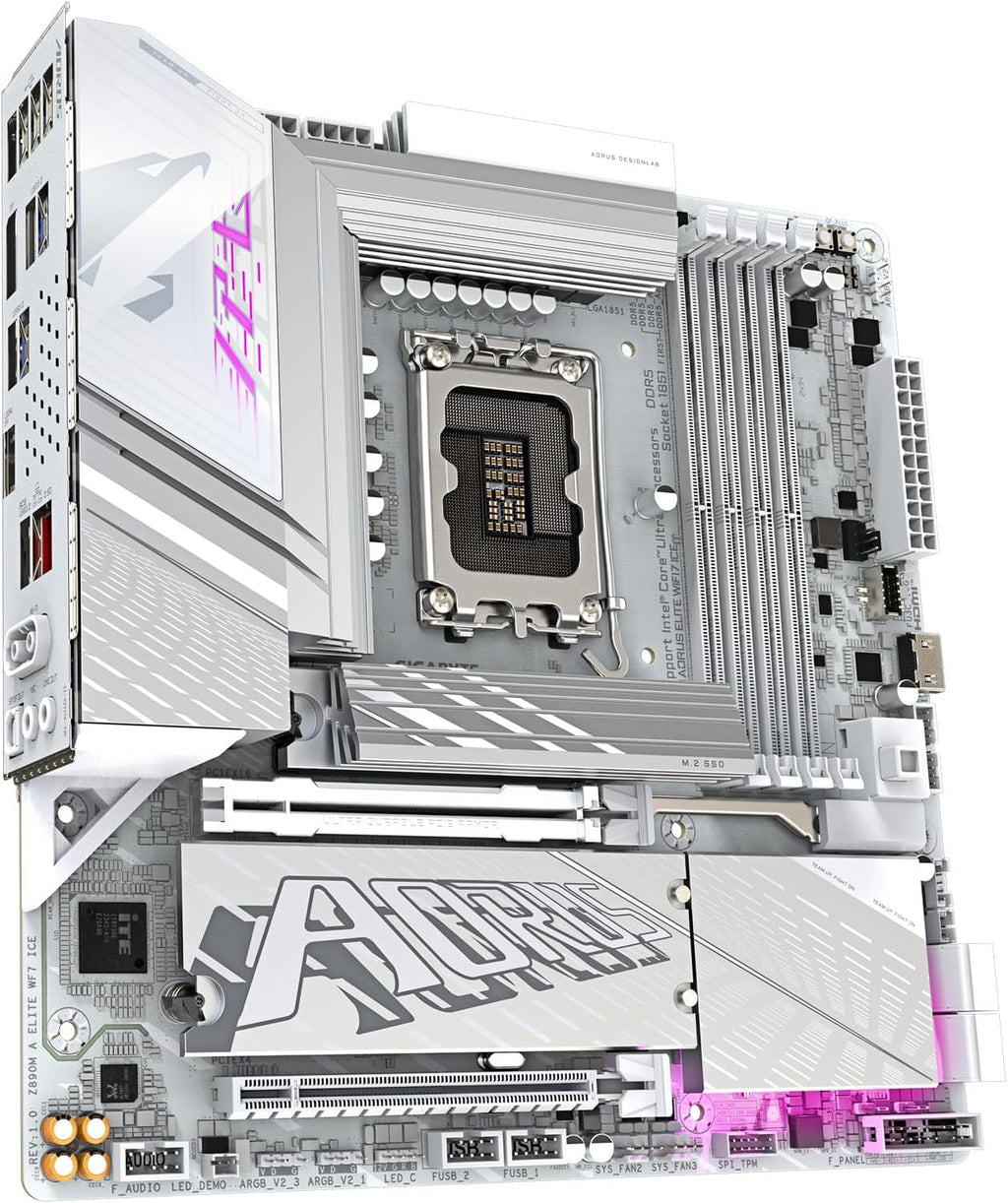 GIGABYTE Z890M AORUS Elite WIFI7 ICE Ultra Core (Serie 2) LGA 1851, ATX, DDR5, mATX, WIFI7|ICE