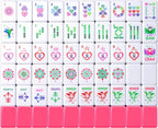 American Love Pink Mahjong Set - 160 azulejos acrílicos de alta calidad, diseño de corazón de 4 capas, 4 estantes y empujadores todo en uno, 100 fichas, 3 dados dorados