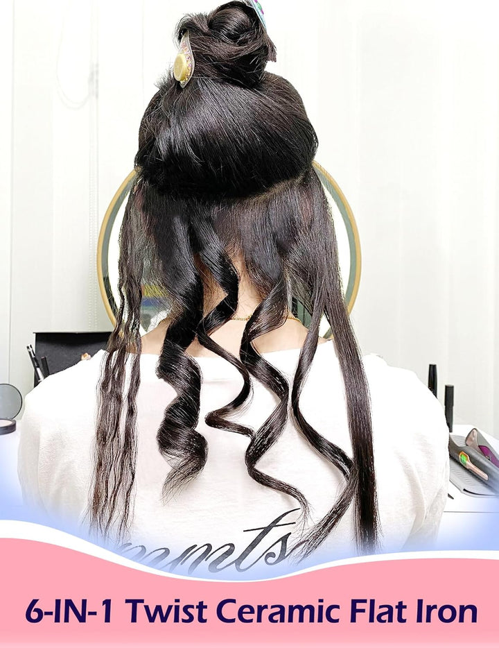 Plancha plana de pelo profesional Angenil Pro Twist, alisadora y ri...