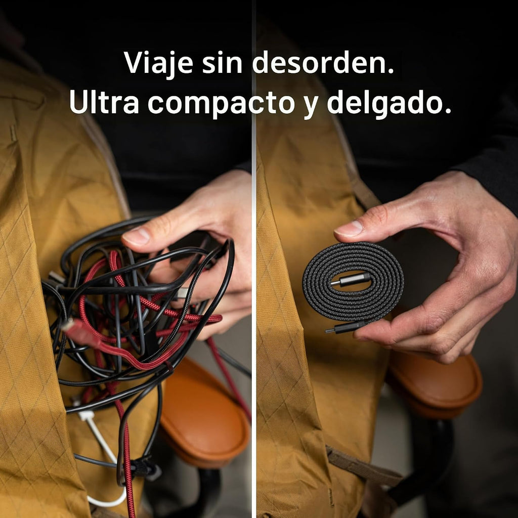 Statik MagStack Slim Pro Cable magnético de carga plano USB-C a USB-C, 100W