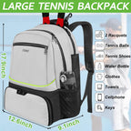 Ytonet Mochila de tenis para mujeres y hombres, 2 raquetas