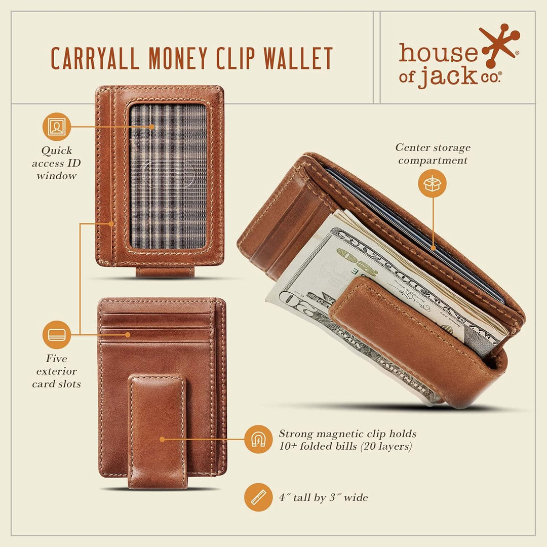 House of Jack Co. Carryall - Cartera delgada con clip para dinero p...