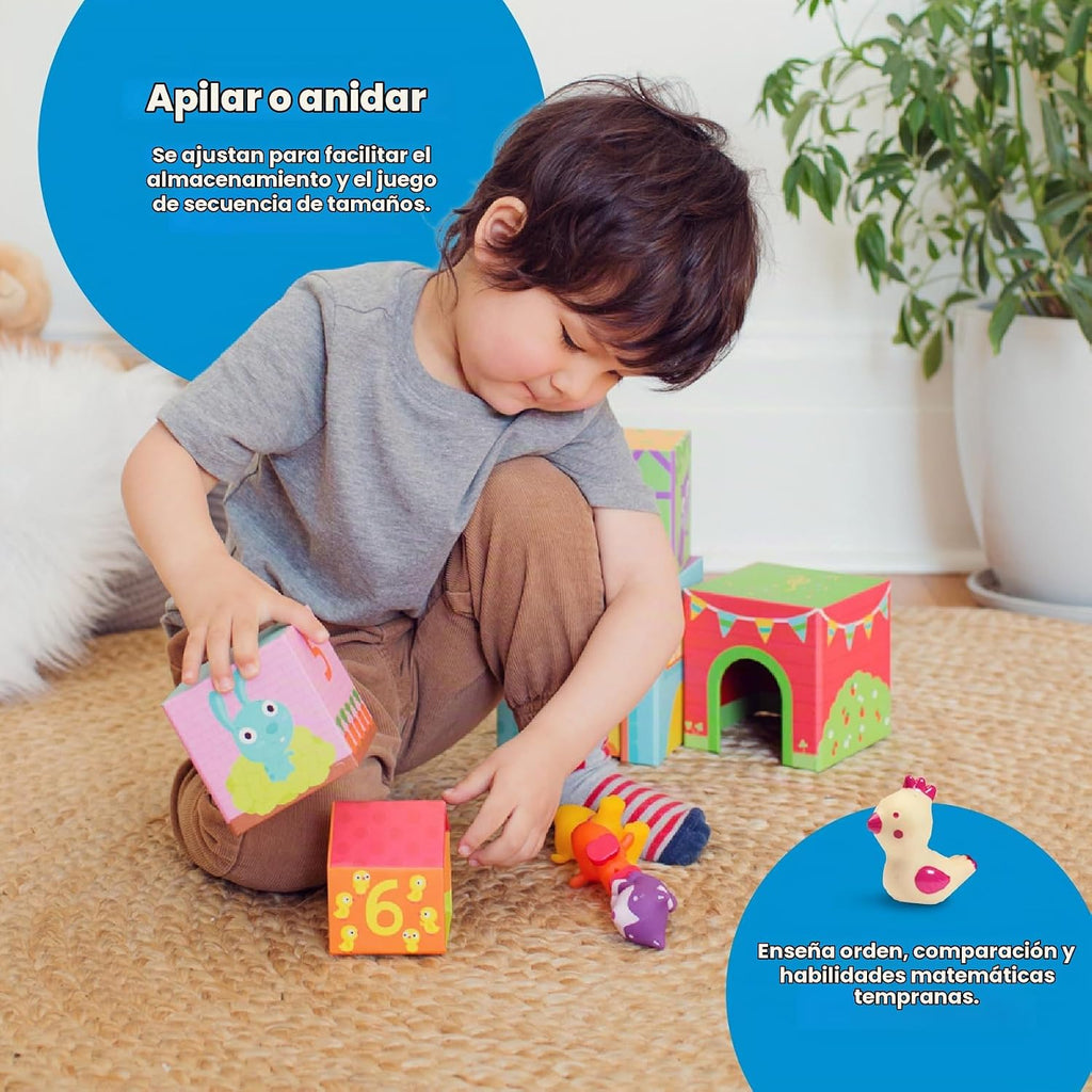 Cubos apilables Djeco Topanifarm (12 unidades)