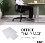 Tapete para silla de oficina HON para alfombra, resistente, transparente, 36 x 48 in