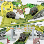Juguetes de carreras de dinosaurios para niños, regalos de cumpleaños para niños y niñas de 3, 4, 5, 6, 7 años, más de 255 piezas, juego de construcción de dinosaurios con pista flexible, hazlo