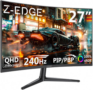 Z-Edge 27 pulgadas 2K monitor curvo de juego, monitor curvo 240Hz U...