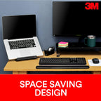 3M Elevador vertical para computadora portátil con gestión de cables, 9 x 12 x 6.5 pulgadas a 9.5 pulgadas, negro/gris carbón, soporta 20 libras