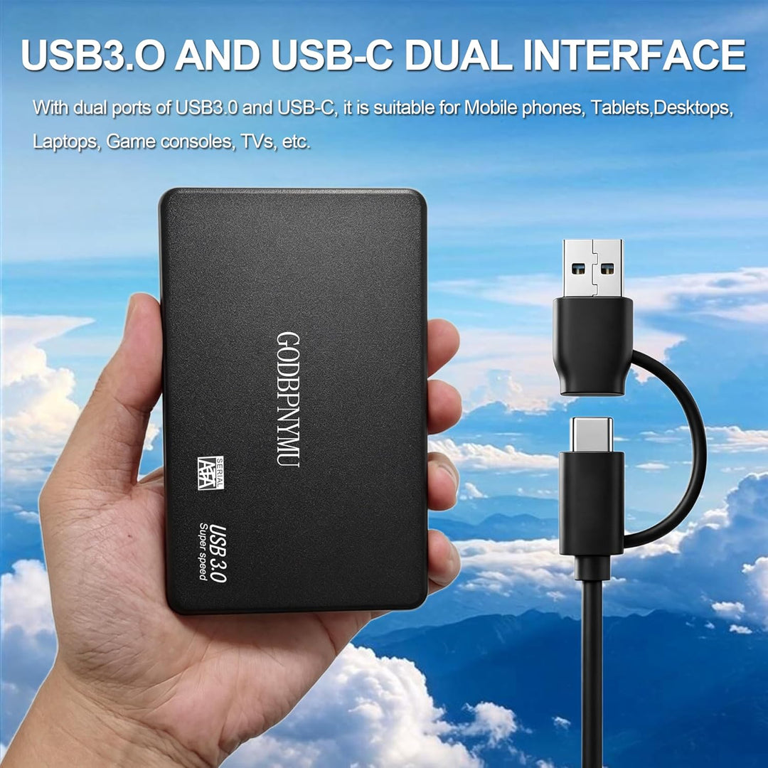 GODBPNYMU Disco duro externo de 500 GB, disco duro externo portátil...