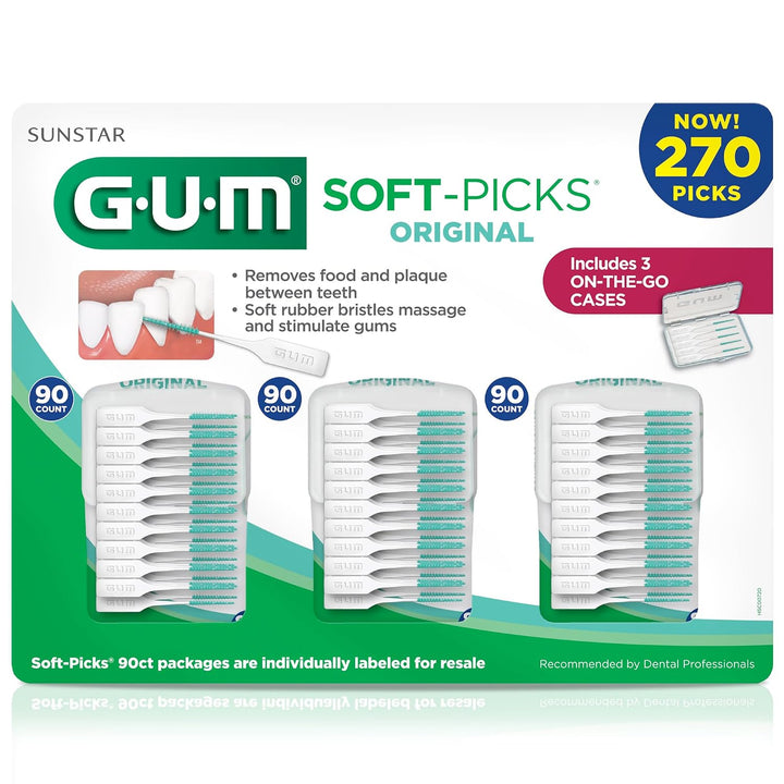 GUM Soft-Picks Original, púas dentales fáciles de usar para limpiez...