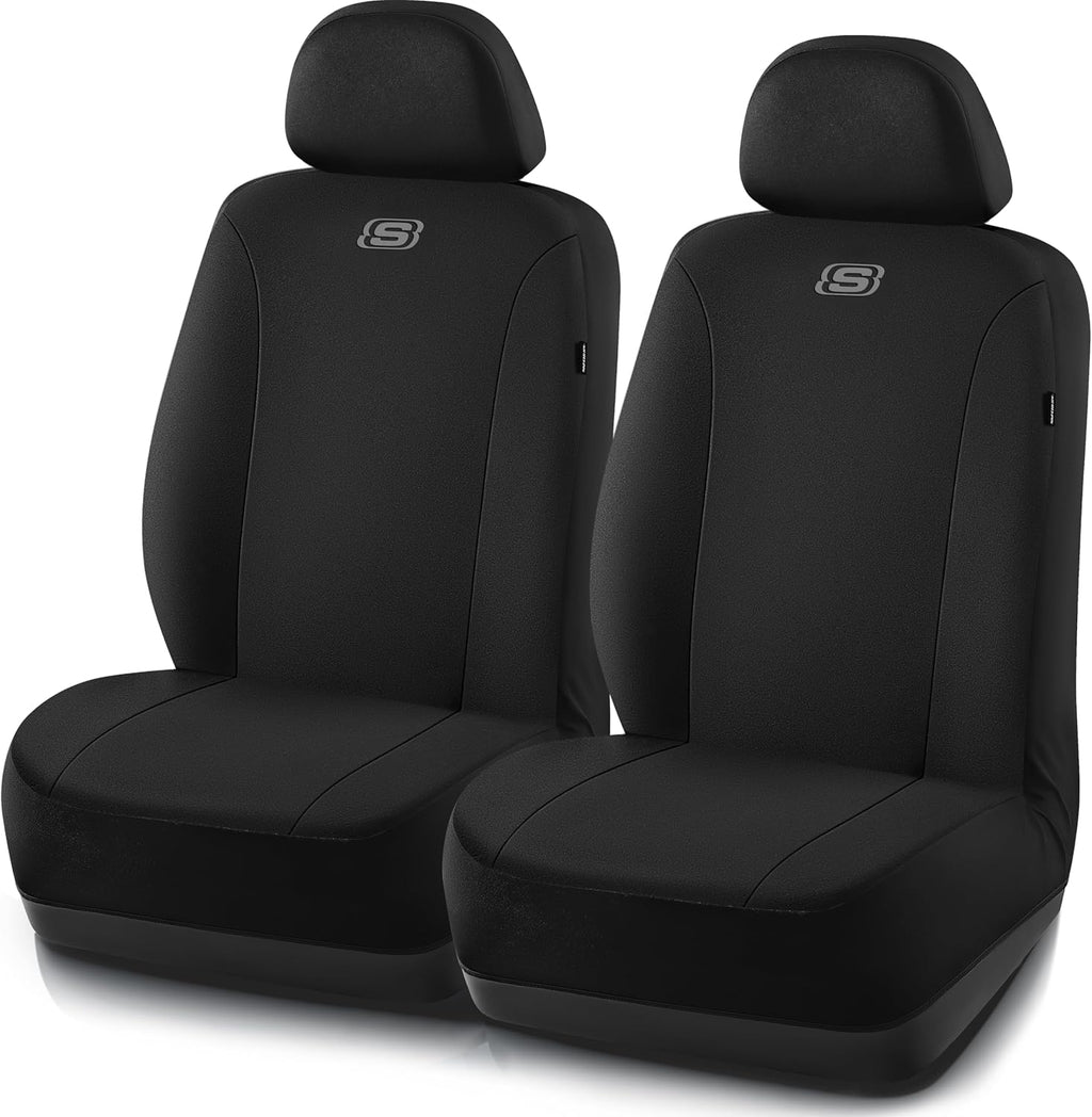 Skechers Fundas para Asientos, Fundas de Asiento de Poliéster Transpirable Premium, Fundas para Asientos de Coche Compatibles con Bolsas de Aire, Comodidad Automotriz para la Mayoría de Coches