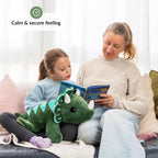 ODOXIA - Animal de peluche con peso para niños, 5.1 lbs, calmante y reconfortante, dinosaurio de felpa con peso, incluye bolsa de transporte, peluche sensorial de animales