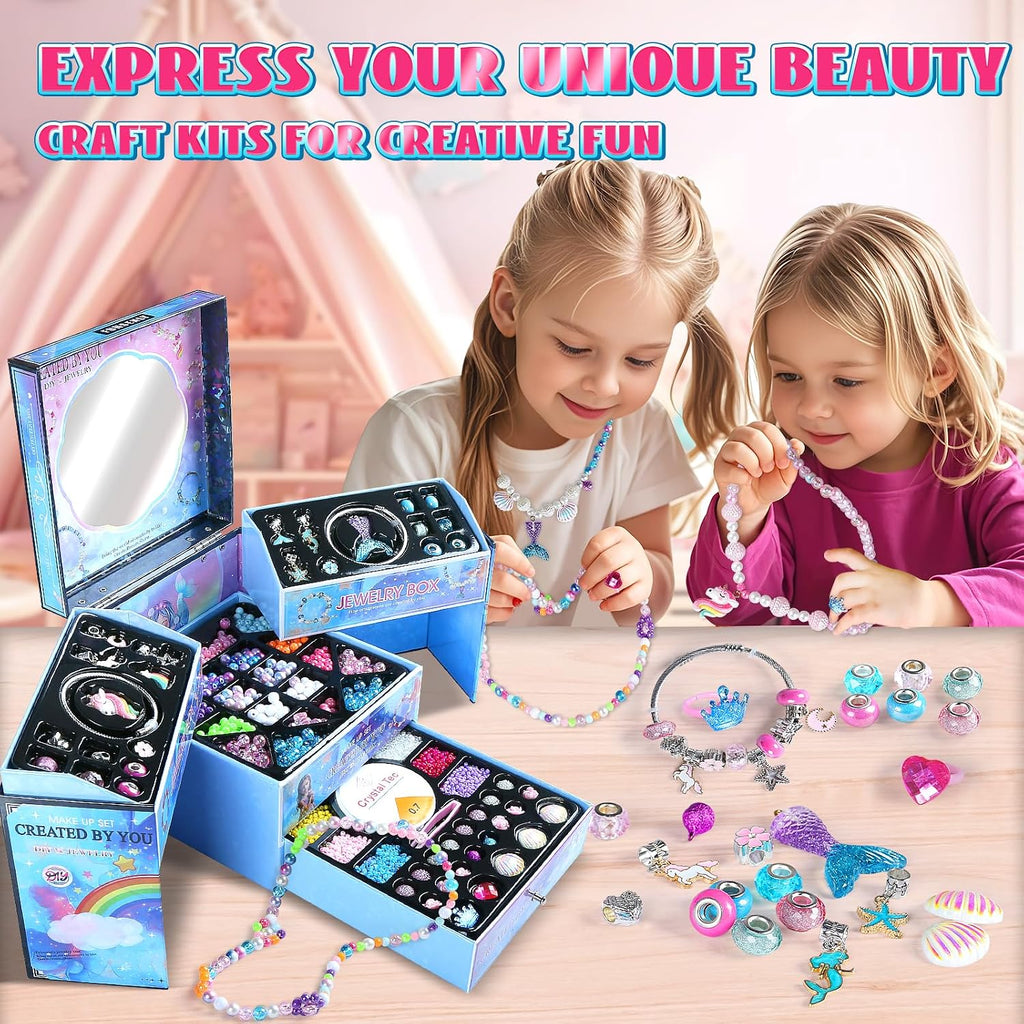 FUNSENLY Kit de 2000 piezas de abalorios para hacer pulseras para niñas, kit de fabricación de joyas para niñas de 4-6, 8-12, artes y manualidades, juguetes para niñas de 4 a 8 y 8 a 12 años