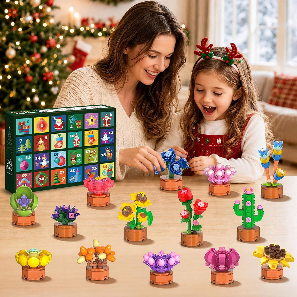 Calendario de Adviento 2026 para niños mayores de 6 flores, juegos de