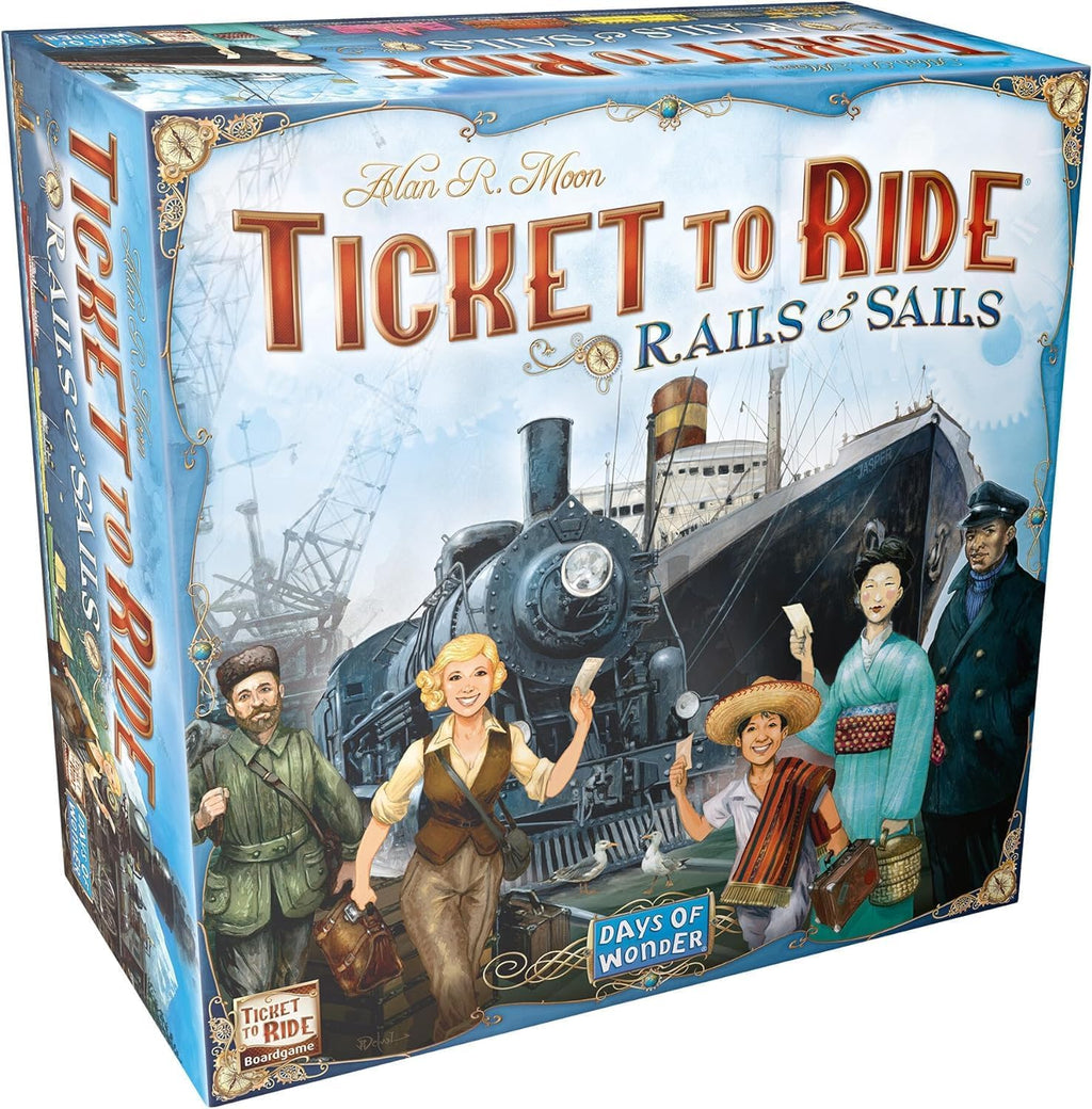 Asmodee Ticket to Ride Rails & Sails Juego de mesa - Juego de estrategia de construcción de rutas de trenes, diversión familiar para niños y adultos, a partir de 10 años, 2-5 jugadores, tiempo de