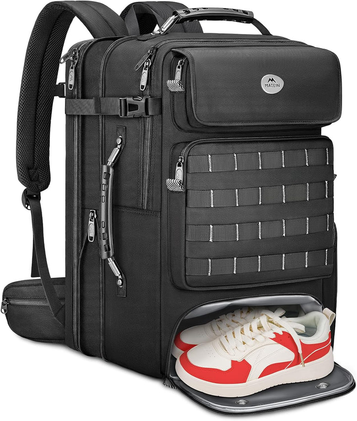 MATEIN Mochila de viaje expandible con compartimento para zapatos,...