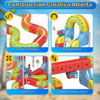 Juego de tren eléctrico para niños, 141 piezas (92 pistas + 2 autos) juego de tren magnético para niños pequeños, juguetes STEM regalos de cumpleaños para niños de 3 a 12 años, kits de pista de