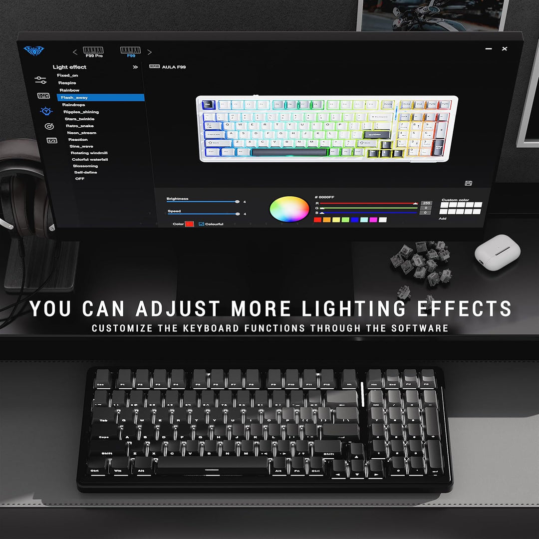 OIXOC x Aula F99 99% Teclado mecánico para juegos \u2013 Bluetooth...
