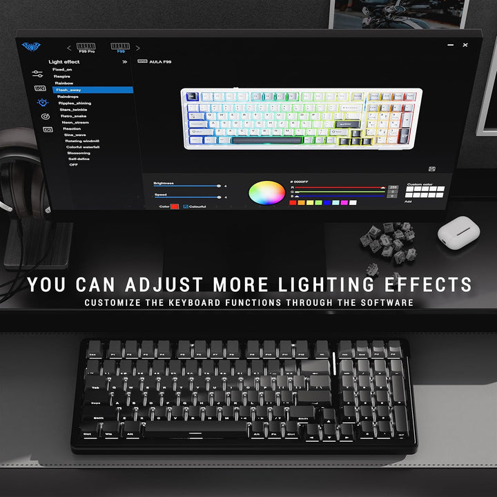 OIXOC x Aula F99 99% Teclado mecánico para juegos \u2013 Bluetooth...